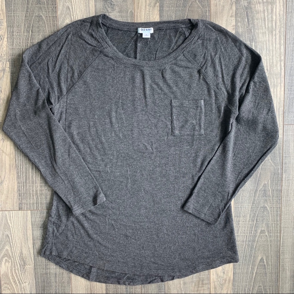 [3 for $30] Old Navy Raglan Long Sleeve Shirt Charcoal Gray